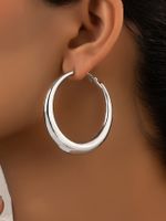 1 Pair Ig Style Simple Style Commute Round Plating Alloy Hoop Earrings main image 7