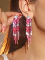 Fashion Long Tassel Geometric Copper Earrings Wholesale Nihaojewelry sku image 16