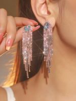 Fashion Long Tassel Geometric Copper Earrings Wholesale Nihaojewelry sku image 14