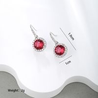 1 Pair Retro Xuping Geometric Inlay Alloy Zircon White Gold Plated Drop Earrings main image 6
