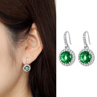 1 Pair Retro Xuping Geometric Inlay Alloy Zircon White Gold Plated Drop Earrings main image 2