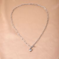Romantisch Herzform Rostfreier Stahl Handgemacht Halskette Mit Anhänger sku image 1