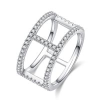 Einfacher Stil Geometrisch Sterling Silber Überzogen Mit Rhodium Versilbert Moissanit Ringe In Masse main image 2