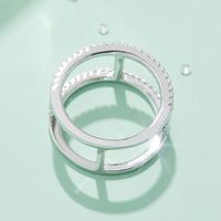 Simple Style Geometric Sterling Silver Rhodium Plated Silver Plated Moissanite Rings In Bulk main image 3