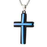 Vacation Rock Streetwear Cross Stainless Steel Plating 24k Gold Plated Unisex Pendant Necklace main image 3