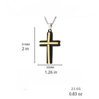 Vacation Rock Streetwear Cross Stainless Steel Plating 24k Gold Plated Unisex Pendant Necklace main image 2