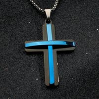 Vacation Rock Streetwear Cross Stainless Steel Plating 24k Gold Plated Unisex Pendant Necklace main image 4