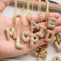 Simple Style Classic Style Letter Copper 18k Gold Plated Pendant Necklace In Bulk main image 11