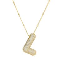 Simple Style Classic Style Letter Copper 18k Gold Plated Pendant Necklace In Bulk sku image 9