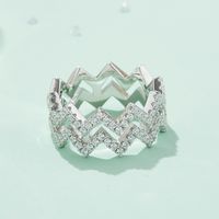 Elegant Klassischer Stil Einfarbig Sterling Silber Überzogen Mit Rhodium Moissanit Ringe In Masse main image 1