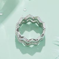 Elegant Klassischer Stil Einfarbig Sterling Silber Überzogen Mit Rhodium Moissanit Ringe In Masse main image 4
