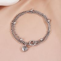 Simple Style Heart Shape Stainless Steel Toggle Bracelets main image 5