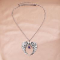 Casual Punk Wings Stainless Steel Alloy Glass Women's Pendant Necklace main image 1