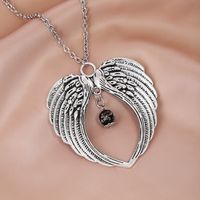 Casual Punk Wings Stainless Steel Alloy Glass Women's Pendant Necklace main image 4