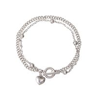 Simple Style Heart Shape Stainless Steel Toggle Bracelets sku image 1