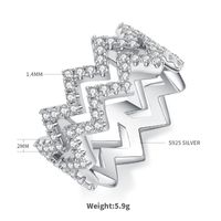 Elegant Classic Style Solid Color Sterling Silver Rhodium Plated Moissanite Rings In Bulk sku image 1