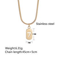 304 Stainless Steel 18K Gold Plated Hip-Hop Retro Plating Solid Color Pendant Necklace main image 2