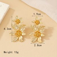 Wholesale Jewelry Luxurious Lady Flower Alloy 14k Gold Plated Plating Ear Studs main image 6