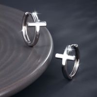 1 Pair Xuping Simple Style Cross Plating Alloy White Gold Plated Earrings main image 3
