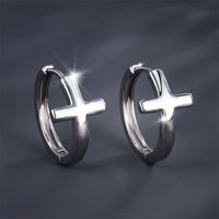 1 Pair Xuping Simple Style Cross Plating Alloy White Gold Plated Earrings main image 1