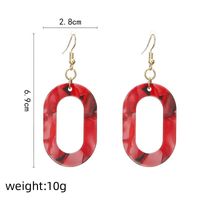 Metal Oval Hollow Colorful Stitching Earrings Nhpf151924 main image 9