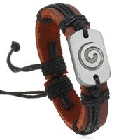 Leather Vintage Geometric Bracelet  (photo Color) Nhpk1466-photo Color sku image 1