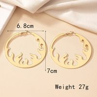 1 Pair Basic Lady Round Plating Hollow Out Alloy 14k Gold Plated Hoop Earrings main image 6
