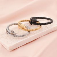 Hip-hop Rock Animal Wolf Stainless Steel Twist Plating 18k Gold Plated Men's main image 9