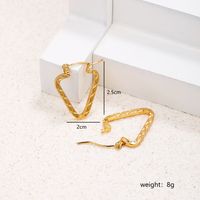 1 Pair Commute Triangle Plating Stainless Steel 18k Gold Plated Hoop Earrings main image 5