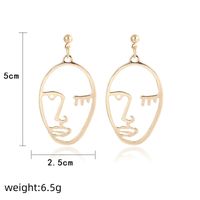 Human Face Plating Alloy No Inlaid Earrings main image 6