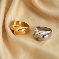 Casual Simple Style Solid Color Titanium Steel Plating 18k Gold Plated Rings main image 7