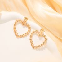2 Pieces Glam Lady Heart Shape Plating Inlay Alloy Glass 14k Gold Plated Drop Earrings main image 5
