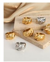 Casual Simple Style Solid Color Titanium Steel Plating 18k Gold Plated Rings main image 9