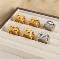 Casual Simple Style Solid Color Titanium Steel Plating 18k Gold Plated Rings main image 12