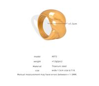 Casual Simple Style Solid Color Titanium Steel Plating 18k Gold Plated Rings main image 2