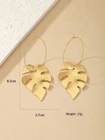 1 Pair French Style Simple Style Leaves Plating Alloy Drop Earrings main image 7