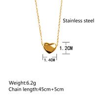 304 Stainless Steel 18K Gold Plated Simple Style Commute Plating Heart Shape Pendant Necklace main image 2