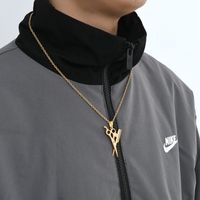 Titan Stahl Hip Hop Retro Geometrisch Halskette Mit Anhänger main image 2