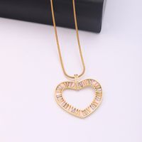Cute Sweet Clouds Rainbow Heart Shape Artificial Crystal Titanium Steel Copper Plating Inlay Zircon 18k Gold Plated Women's Pendant Necklace main image 3