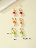 1 Pair French Style Simple Style Commute Mushroom Plating Arylic Drop Earrings main image 7