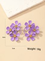 1 Pair Nordic Style Retro French Style Flower Spray Paint Plating Alloy Drop Earrings main image 10