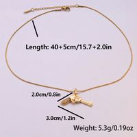 Hip-hop Rock Roman Style Pistol Artificial Crystal Steel Copper Plating Inlay Zircon 18k Gold Plated Unisex Pendant Necklace main image 2