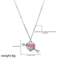 Sweet Heart Shape Titanium Steel Pendant Necklace Inlay Rhinestones Stainless Steel Necklaces 1 Piece main image 7
