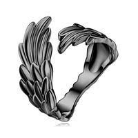 Vintage Style Wings Sterling Silver Plating Silver Plated Men's Open Rings sku image 1