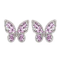 1 Pair Elegant Glam Butterfly Plating Inlay Alloy Rhinestones Ear Studs main image 8