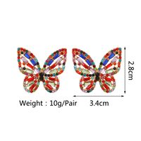 1 Pair Elegant Glam Butterfly Plating Inlay Alloy Rhinestones Ear Studs main image 2