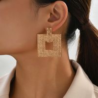 1 Pair Retro Exaggerated Square Plating Hollow Out Inlay Zinc Alloy Rhinestones Dangling Earrings main image 5