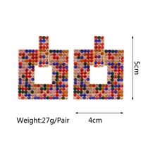 1 Pair Retro Exaggerated Square Plating Hollow Out Inlay Zinc Alloy Rhinestones Dangling Earrings main image 2