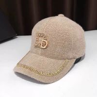 Women's Elegant Embroidery Commute Four Leaf Clover Letter Embroidery Metal Button Big Eaves Baseball Cap main image 4