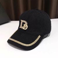 Women's Elegant Embroidery Commute Four Leaf Clover Letter Embroidery Metal Button Big Eaves Baseball Cap sku image 3